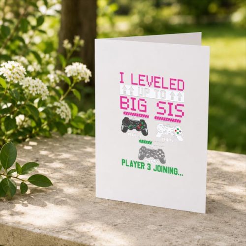 Leveled Up To Big Sister Again 2027 Promoted To Big Sister Greeting Card 2 Leveled Up To Big Sister Again 2027 Promoted To Big Sister Greeting Card