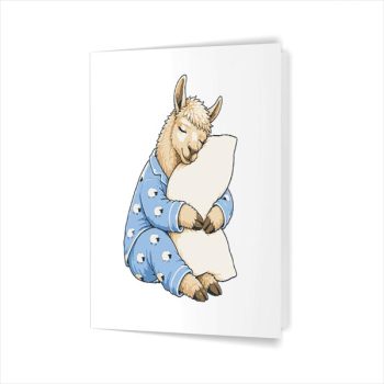 Llama Sleeping In Cute Pajamas Sleep Greeting Card