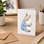 Llama Sleeping In Cute Pajamas Sleep Greeting Card
