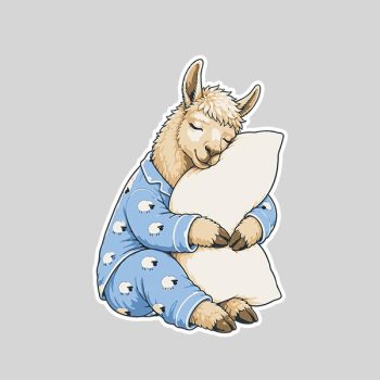Homepage 80 Llama Sleeping In Cute Pajamas Sleep Sticker
