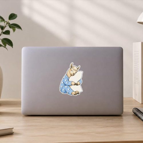 Llama Sleeping In Cute Pajamas Sleep Sticker