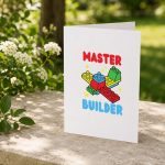 Master Builder Building Blocks Toy Brick Builder Greeting Card