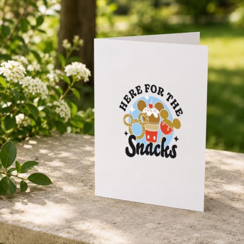 Mickey Here For The Snacks Greeting Card