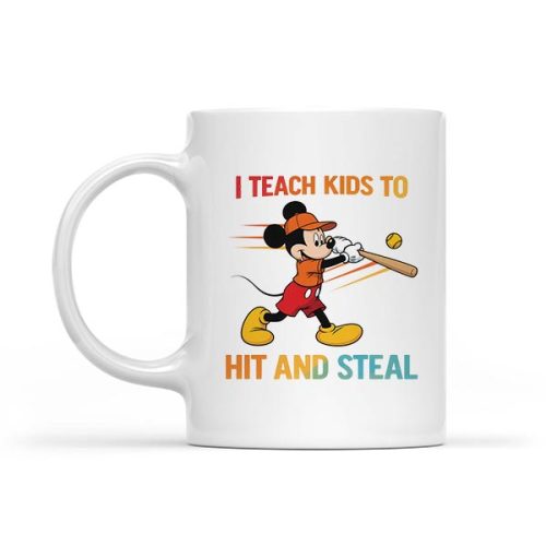 Mickey I Teach Kids to Hit and Steal Baseball Mug 1 Mickey I Teach Kids to Hit and Steal Baseball Mug