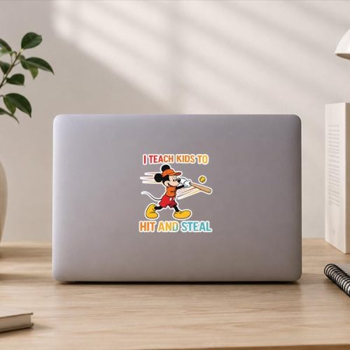 Mickey I Teach Kids to Hit and Steal Baseball Sticker 3 Mickey I Teach Kids to Hit and Steal Baseball Sticker