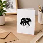 Mistakes Were Made Bear Skeleton Hiking Greeting Card