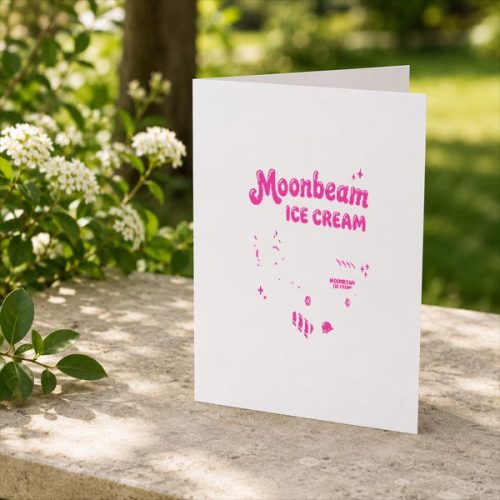 Moonbeam Ice Cream Truck Cute Summer Dessert Greeting Card