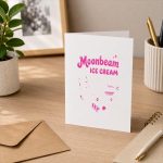 Moonbeam Ice Cream Truck Cute Summer Dessert Greeting Card