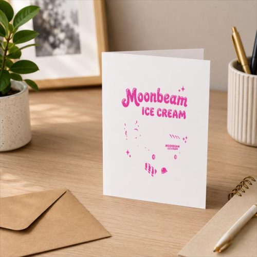 Moonbeam Ice Cream Truck Cute Summer Dessert Greeting Card
