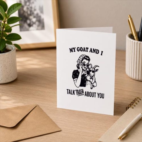 My Goat And I Talk About You Greeting Card 3 My Goat And I Talk About You Greeting Card