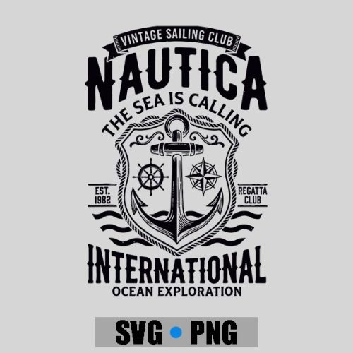 Nautica International Sailing Club Anchor Emblem PNG SVG