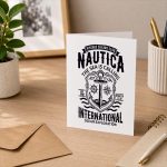 Nautica International Sailing Club Anchor Emblem Greeting Card