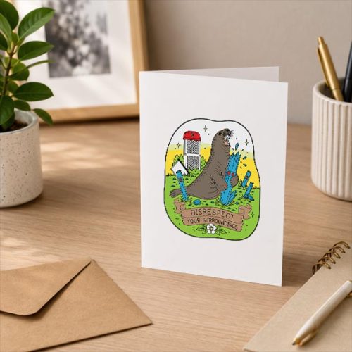 Neil Seal Disrespect Your Surroundings Greeting Card 3 Neil Seal Disrespect Your Surroundings Greeting Card