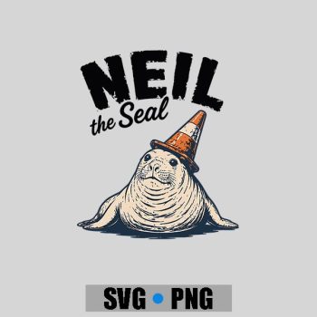 Neil The Seal Tasmania Traffic Cone PNG SVG