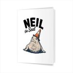 Neil The Seal Tasmania Traffic Cone Greeting Card