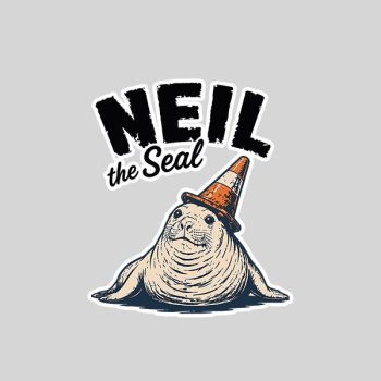 Neil The Seal Tasmania Traffic Cone Sticker