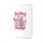 Neon Spooky Horror Summer Creepy Beach Party Greeting Card