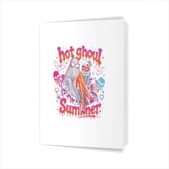 Neon Spooky Horror Summer Creepy Beach Party Greeting Card