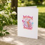 Neon Spooky Horror Summer Creepy Beach Party Greeting Card