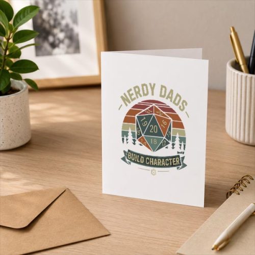 Nerdy Dads Build Character Rpg Gaming Fathers Day For Dad Greeting Card 3 Nerdy Dads Build Character Rpg Gaming Fathers Day For Dad Greeting Card