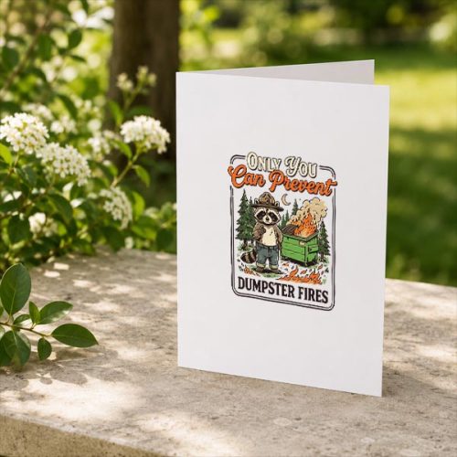Only You Can Prevent Dumpster Fires Sarcastic Raccoon Greeting Card 2 Only You Can Prevent Dumpster Fires Sarcastic Raccoon Greeting Card