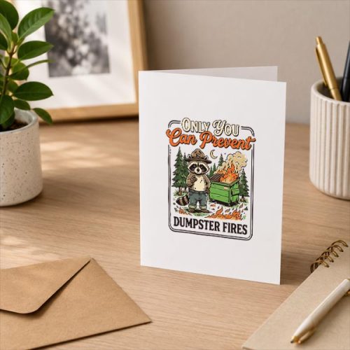 Only You Can Prevent Dumpster Fires Sarcastic Raccoon Greeting Card 3 Only You Can Prevent Dumpster Fires Sarcastic Raccoon Greeting Card
