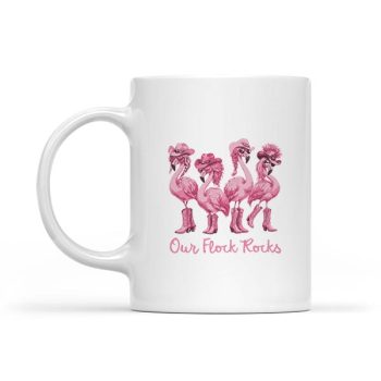 Our Flock Rocks Western Flamingo Girls Trip Vacation Cowgirl Mug