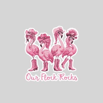 Homepage 132 Our Flock Rocks Western Flamingo Girls Trip Vacation Cowgirl Sticker