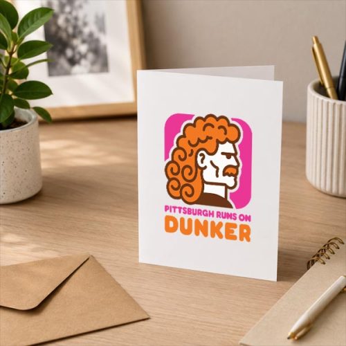 Pittsburgh Runs On Dunker Vintage Greeting Card 3 Pittsburgh Runs On Dunker Vintage Greeting Card