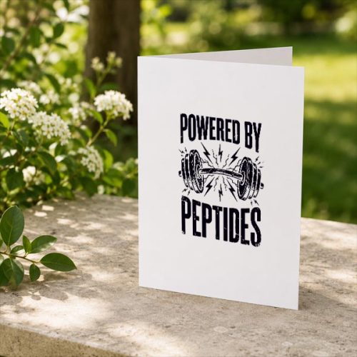 Powered By Peptides Bodybuilding Workout Weightlifting Gym Greeting Card