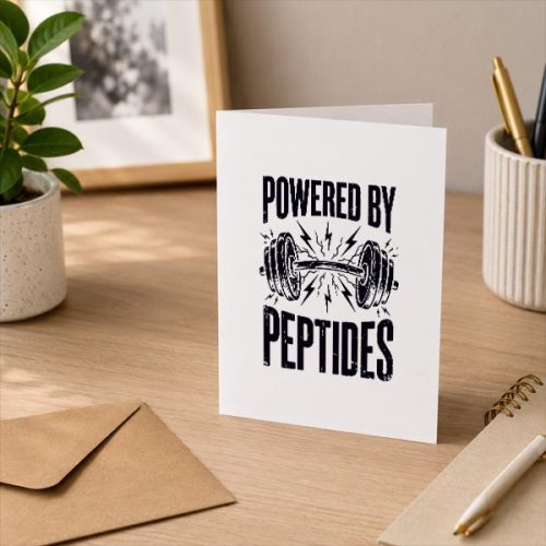 Powered By Peptides Bodybuilding Workout Weightlifting Gym Greeting Card