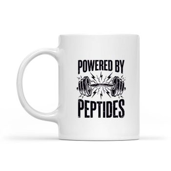 Powered By Peptides Bodybuilding Workout Weightlifting Gym Mug