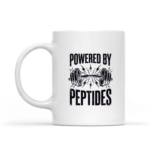 Powered By Peptides Bodybuilding Workout Weightlifting Gym Mug