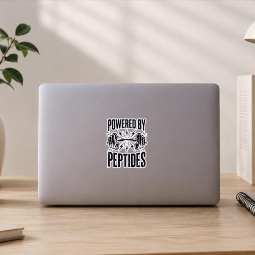 Powered By Peptides Bodybuilding Workout Weightlifting Gym Sticker