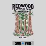 Redwood National Park California Vintage PNG SVG
