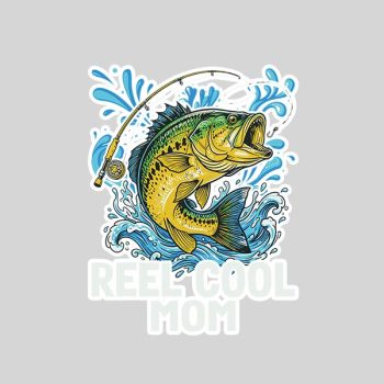 Reel Mom Fishing Mom Vintage Sticker