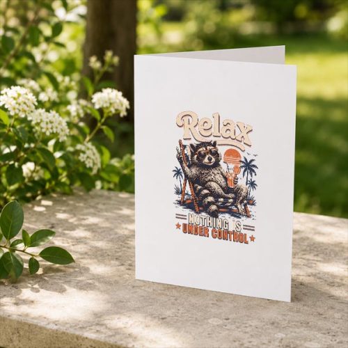 Relax Nothing Is Under Control Chill Raccoon Greeting Card