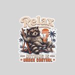 Relax Nothing Is Under Control Chill Raccoon Sticker