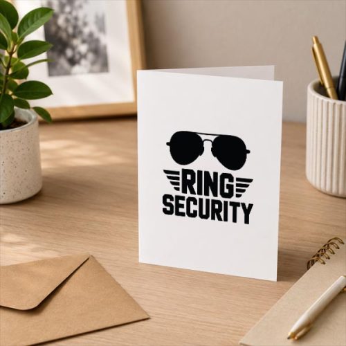 Ring Security Art For Ring Bearer Wedding Greeting Card 3 Ring Security Art For Ring Bearer Wedding Greeting Card