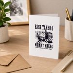Risk Taker Mommy Maker Break Her Bed Not Her Heart Cow Greeting Card