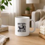 Risk Taker Mommy Maker Break Her Bed Not Her Heart Cow Mug