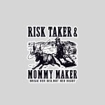 Risk Taker Mommy Maker Break Her Bed Not Her Heart Cow Sticker