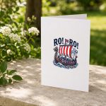 Ro Ro Norway Viking Ship Soccer Norwegian Fan Triblend Greeting Card