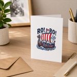 Ro Ro Norway Viking Ship Soccer Norwegian Fan Triblend Greeting Card