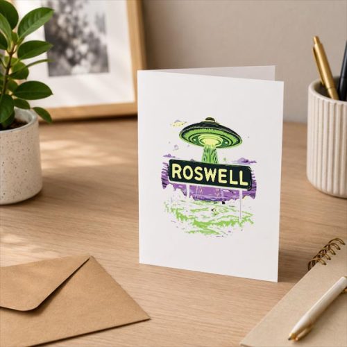 Roswell New Mexico Alien Abduction Ufo Encounter Greeting Card 3 Roswell New Mexico Alien Abduction Ufo Encounter Greeting Card