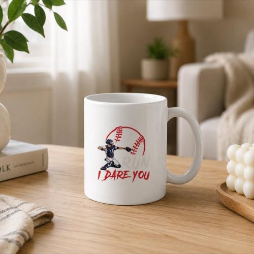 Run Steal I Dare You Baseball Catcher Mug 3 Run Steal I Dare You Baseball Catcher Mug