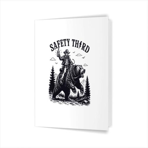 Safety Third Grizzly Bear Nature Crazy Greeting Card 1 Safety Third Grizzly Bear Nature Crazy Greeting Card