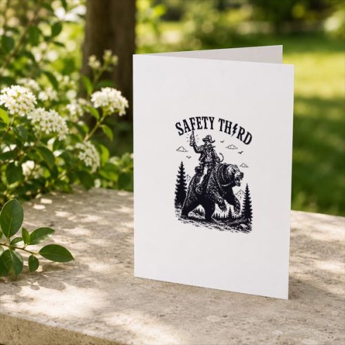 Safety Third Grizzly Bear Nature Crazy Greeting Card 2 Safety Third Grizzly Bear Nature Crazy Greeting Card
