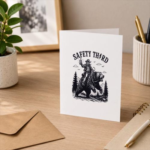 Safety Third Grizzly Bear Nature Crazy Greeting Card 3 Safety Third Grizzly Bear Nature Crazy Greeting Card