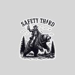 Safety Third Grizzly Bear Nature Crazy Sticker